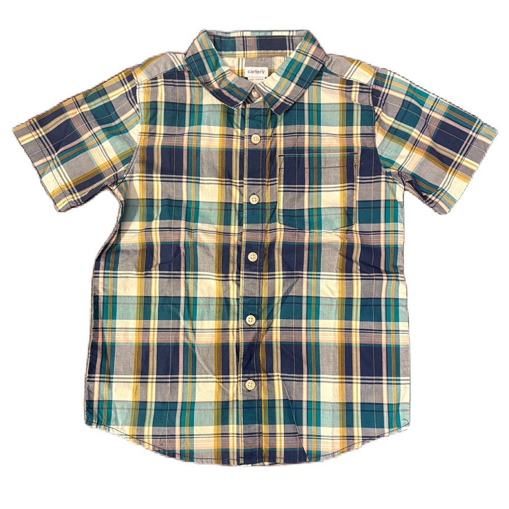 Carter's Plaid Short Sleeve Button Down Shirt - Size 7